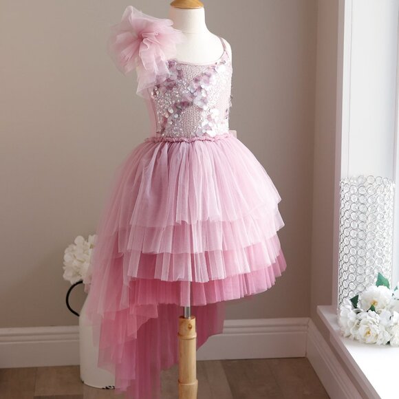 Tutu Du Monde Tulle Dress Lilac Pink High-Low Hem Recital Party Portrait Wedding - Picture 1 of 5